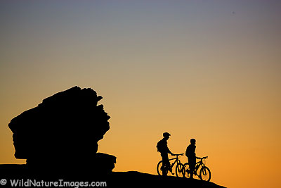 Mountain bikers on the Slick Rock Trail, Moab, Utah.
