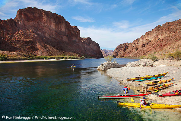 Kayaking in the Black Canyon on the Colorado River, Nevada / Arizona.