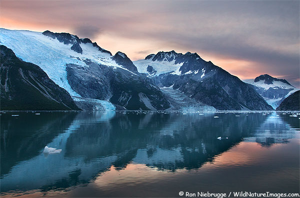 Sunset in Northwestern Fjord, Kenai Fjords National Park, Alaska.