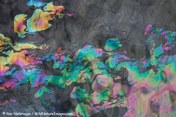 An oil sheen from the USS Arizona, Pearl Harbor, Hawaii.